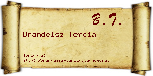 Brandeisz Tercia névjegykártya